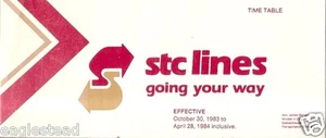 Bus Timetable - Saskatchewan Transportation Company - STC - 30/10/83 (Canada) - Picture 1 of 1