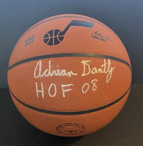 Adrian Dantley Autographed Utah Jazz Wilson Logo Basketball Schwartz Sports COA - Picture 1 of 6
