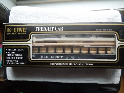 IN BOX K-LINE O/O-27 GUAGE  B & O CLASSIC FLAT CAR WITH LOG LOAD K-69007 - Image 1 of 4