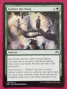 Magic The Gathering ORIGINS GATHER THE PACK green card MTG - Picture 1 of 2