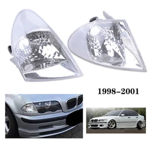 Clear Corner Parking Signal Lights for 1999-2001 BMW E46 3-Series Sedan LH+RH - Picture 1 of 6