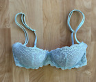 PINK Victoria's Secret Date Push-Up Bra 34C Lace Light Blue Women's Underwire