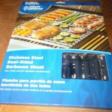 2-BLUE RHINO STAINLESS STEEL DUAL-SIDED 18" X 12" BARBECUE SHEETS-#1422111