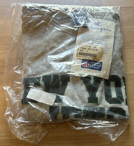 Old New Stock Vintage 1996 Champion New York Jets NFL Football T-Shirt Gray XL Cover