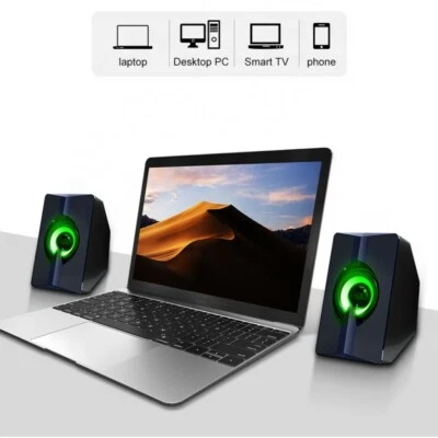Casse audio 2.0 USb PC altoparlantI per computeR 3W x 2 luce RGB AB-D377 - Immagine 1 di 4