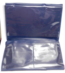 Vintage Document/Floppy Disk/CD Wallet - PVC, Navy Blue - d3 - Picture 1 of 10