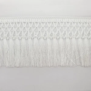 1m 9cm Tropfen weiß Quaste Fransen / Fransenborte Spitzenborte - Bild 1 von 1