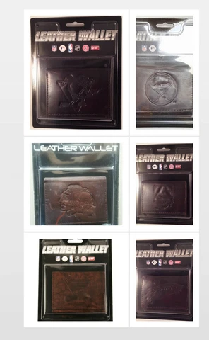 NHL TEAM BROWN LEATHER TRI-FOLD WALLET EMBOSSED TEAM LOGO NEW Cover
