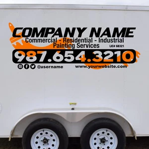 3pcs Custom Company Trailer Truck Van Business Vinyl Decal Sign - Sides & Back 2 - Picture 1 of 9