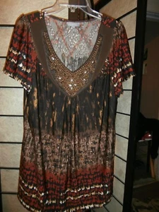 Essentials PULLOVER Short Sleeve Blouse Top Size 0X - Picture 1 of 4