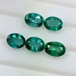 Lote de gemas calibradas bonitas ovaladas esmeralda natural de 4,32 quilates bonitas gemas de buen brillo de color - Imagen 1 de 3