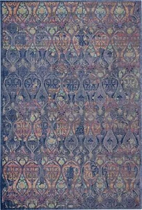 Nourison Global Vintage Moroccan Navy/Multicolor 5'3" x 7'6" Area -rug, Easy - Picture 1 of 5