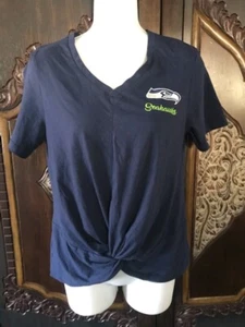 Seattle Seahawks Women's Small Tie Front Embroidered Shirt - Picture 1 of 5