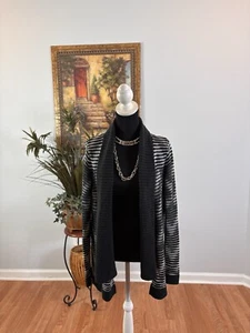 GAP Women Medium Sleeveless Shawl Collar Cardigan Open Front Medium Wave Print - Picture 1 of 10