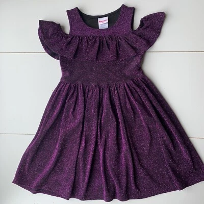 Vestido morado con brillo para fiestas Nannette para niñas talla: 6X Foto 1 de 4