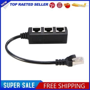 2pcs RJ45 Ethernet Cable Splitter 1 Male to 3 Female Port LAN Network - Afbeelding 1 van 3