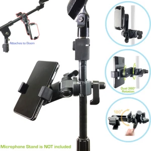 Universal Microphone Mic Stand Mount Phone Holder For iPhone 15 14 13 12 Pro MAX - Picture 1 of 5