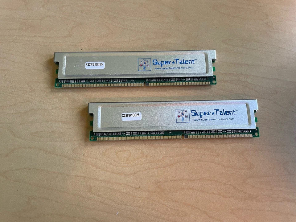 (2)  D32PB12H Super Talent 512 MB DDR-400 PC3200  Memory Free Shipping - Image 1 of 2