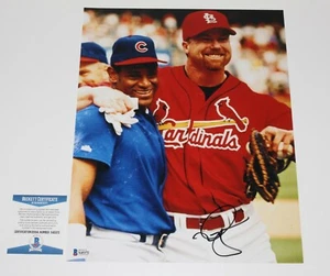 MARK MCGWIRE SIGNED ST LOUIS CARDINALS 11x14 PHOTO BECKETT COA 1998 SAMMY SOSA - Picture 1 of 2