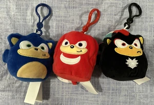 NEW 2025 Mini Squishmallow Sonic The Hedgehog 3” Backpack Key Chain LOT 3 - Picture 1 of 3