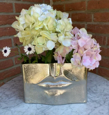 Große Vase Silber Face Home Dekoration Blumen Deko Geschenk Blumenvase Colmore  - Bild 1 von 4