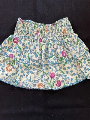 Lucky Jade NWOT Сине-желтая Цветочная Гофрированная Талия Многослойная Юбка-4-5T - Изображение 1 из 4