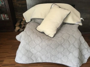 Luxus Bettenset aus Naturwolle – Bettdecke & Kissen 45x75 Handgefertigt Warm  - Picture 1 of 7