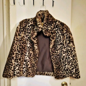 Super Soft & Comfy C & C California Girls Faux Leopard Jacket - Size 14 - Picture 1 of 7