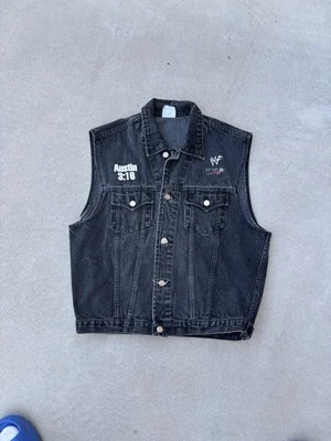 RARO Chaleco Denim Vintage WWF Stone Cold Steve Austin 3:16 - XL - ¡INCREÍBLE ESTADO! Foto 1 de 4