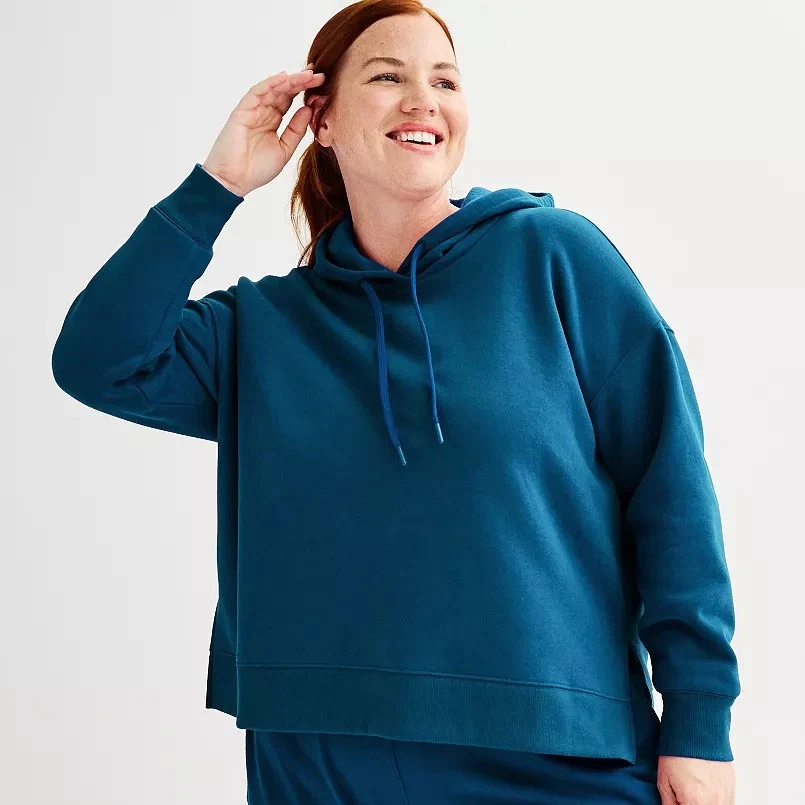 Plus Size 2X Tek Gear Ultrasoft Fleece Hoodie NWT Blue Canyon NWT - Image 1 of 1