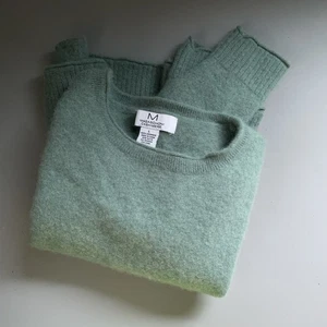 Magaschoni Kaschmir Grün Pullover L DAMEN Hi-Low Crop Pulli Strick Langarm - Bild 1 von 8