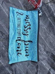 MESSY BUN & GETTING STUFF DONE Travel Makeup Jewelry Purse Companion 8.5x5in - Picture 1 of 4