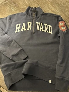 Forty Seven Brand Harvard University Unisex 1/2 Zip Sweatshirt Blau Größe Medium - Bild 1 von 12