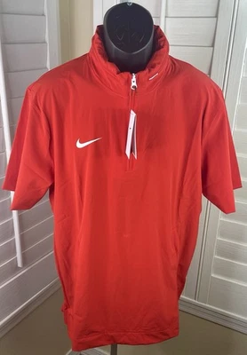Nike Lightweight 1/4 Zip SS Red Coach Jacket w/Hood - FJ9548-657 - Men’s M - NWT - Image 1 of 4