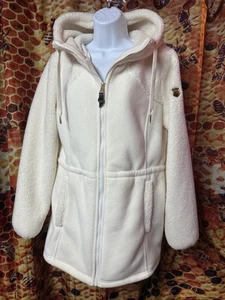 1 Madison Expedition Women's M Heritage Collection white hooded full zip fleece - Picture 1 of 12