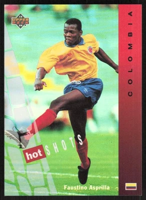 Copa Mundial de Fútbol de la FIFA 1994 Upper Deck Hot Shots HOLO Inserto Faustino Asprilla Foto 1 de 2