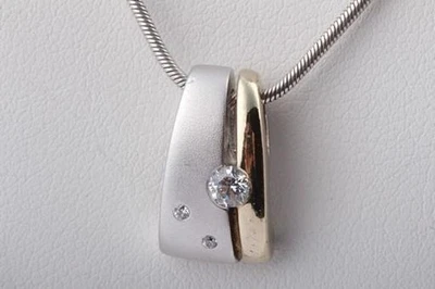 Designer Kette Anhänger 925er Sterling Silber Kristall 45 cm * - Bild 1 von 4