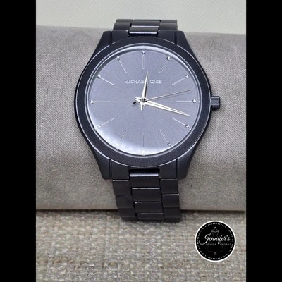 Michael Kors Women's MK4506 Slim Runway Grey-Tone Lightweight Watch - Image 1 of 4