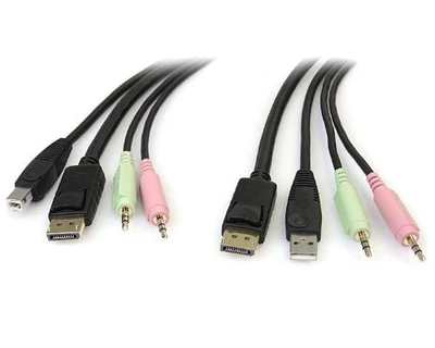 Startech 6ft 4-in-1 Usb Displayport Kvm Switch Cable - Displayport Male Digital - Image 1 of 4