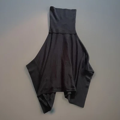 LOFT Black Turtleneck Poncho One Size Knit Sweater Cape Top Minimalist Cozy - Image 1 of 4