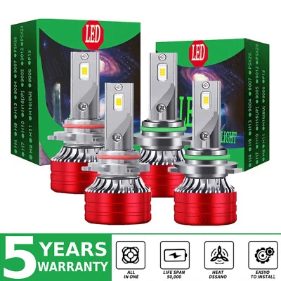 4x LED High/Low Beam Headlight Light Bulbs Kit For Jeep Grand Cherokee 1999-2004 - Image 1 of 4