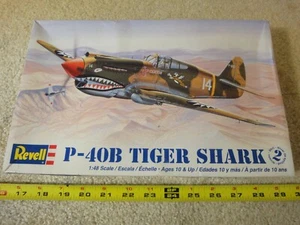 Revell vintage P-40B Tiger Shark, 1/48 fighter airplane military model kit. NOS! - Picture 1 of 2