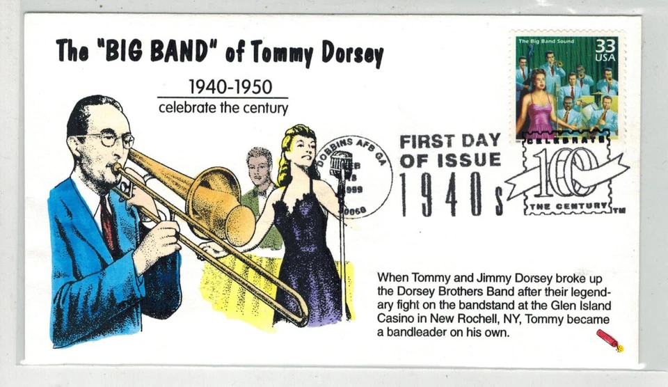 DYNAMITE HANDPAINTED / TINTED CELEBRATE CENTURY 1940s TOMMY DORSEY BIG BANDS - Image 1 of 1