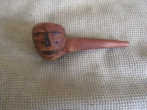 Antique Hand Carved African Tribal Wooden Smoking Pipe - Picture 1 of 8