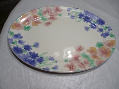 Plato Sango 16"X 11 y 1/2 patrón de glicinia colores de Pascua #3009 usado en excelente estado Foto 1 de 4