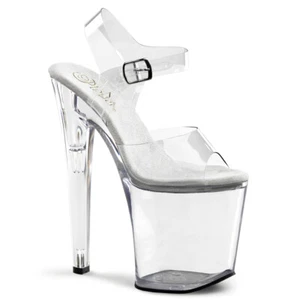 PLEASER Sexy Stripper Dancer Tall Clear Platform 8" Heels Shoes XTM808/C/M - Picture 1 of 6