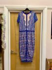 Stunning Blue Lace Intricate Dress by Missguided 14 Prom Party Special Occasion