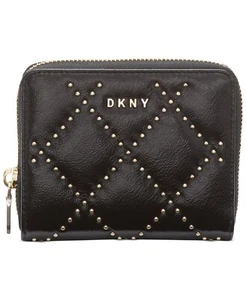 Dkny Sofia Studded Black Zip Around Wallet Women's L135750 - Picture 1 of 2