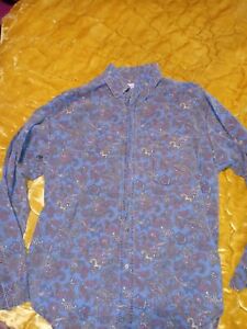 Vintage Bugle Boy Paisley Print Button Up Collar Shirt Size Large15