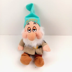 Disney Store Sleepy Bean Bag Plush Dwarf 8" Snow White & Seven Dwarfs Doll Toy - Picture 1 of 9